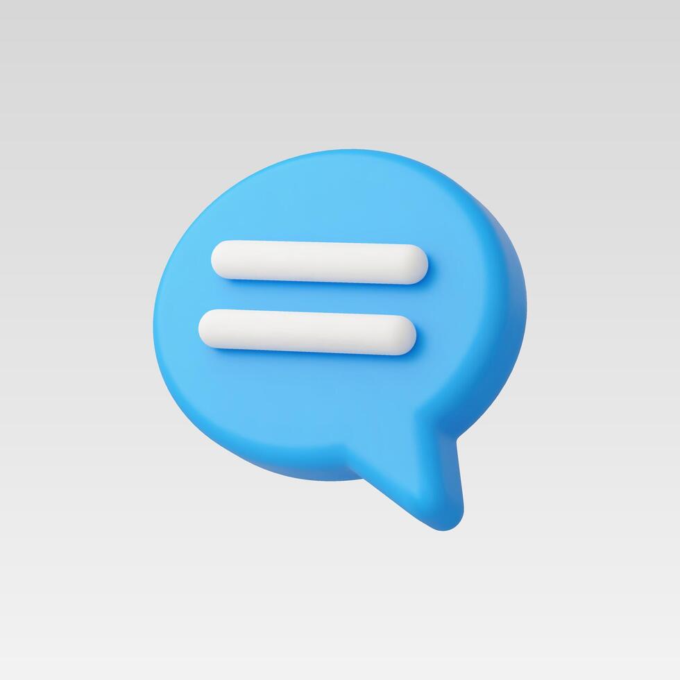 3d Blue Realistic Chat or Message Icon vector