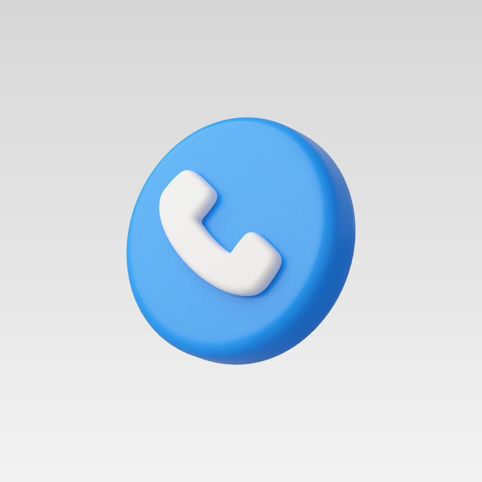 3d Realistic Blue Phone Call vector