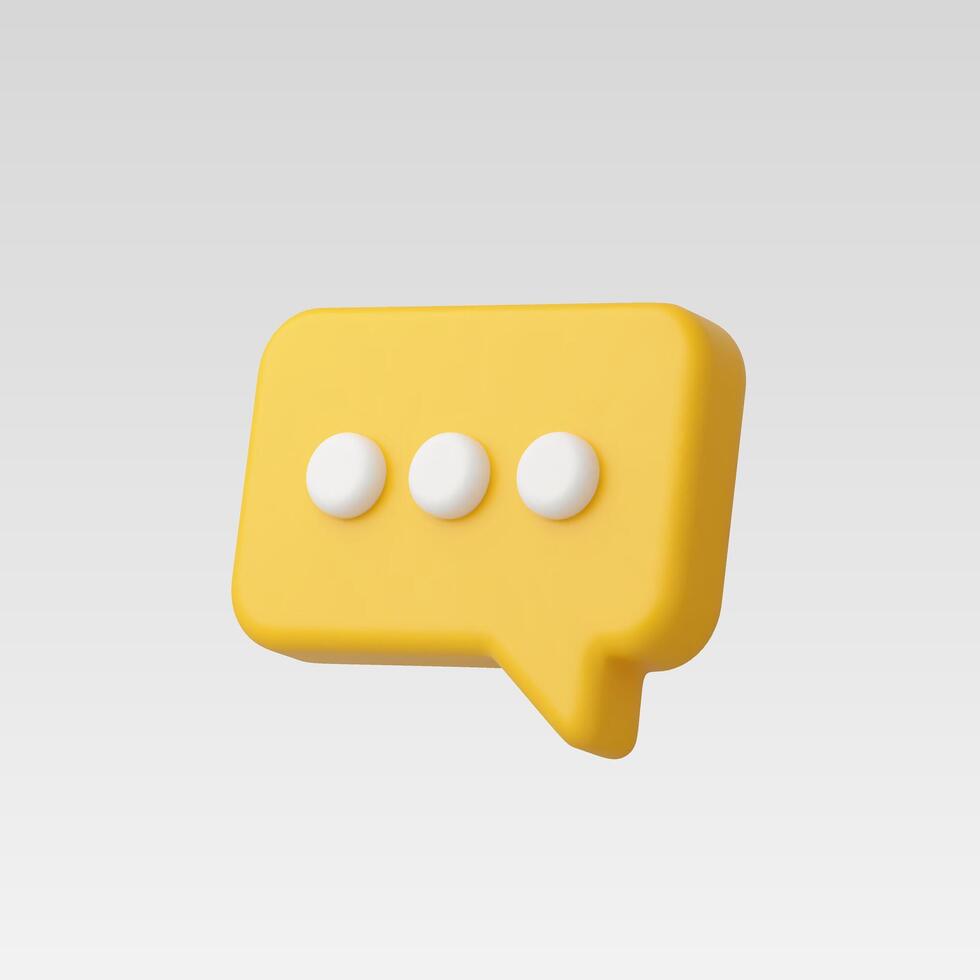 3d Realistic Yellow Chat Icon vector