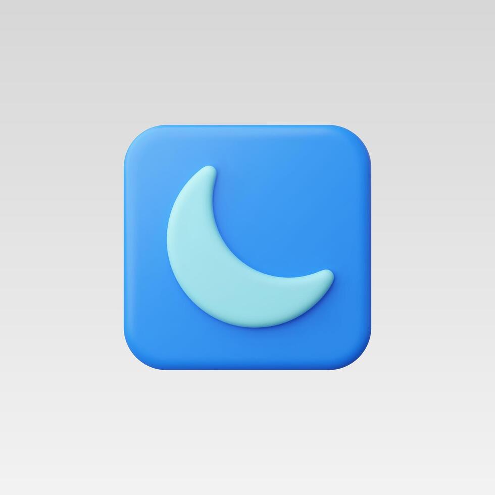 3d Realistic Moon icon vector