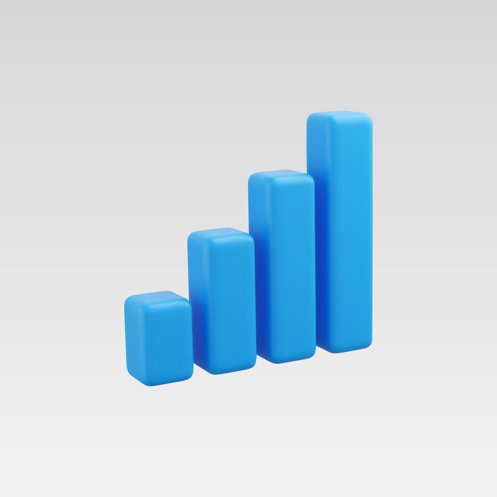 3d Realistic Blue Graph chart vector
