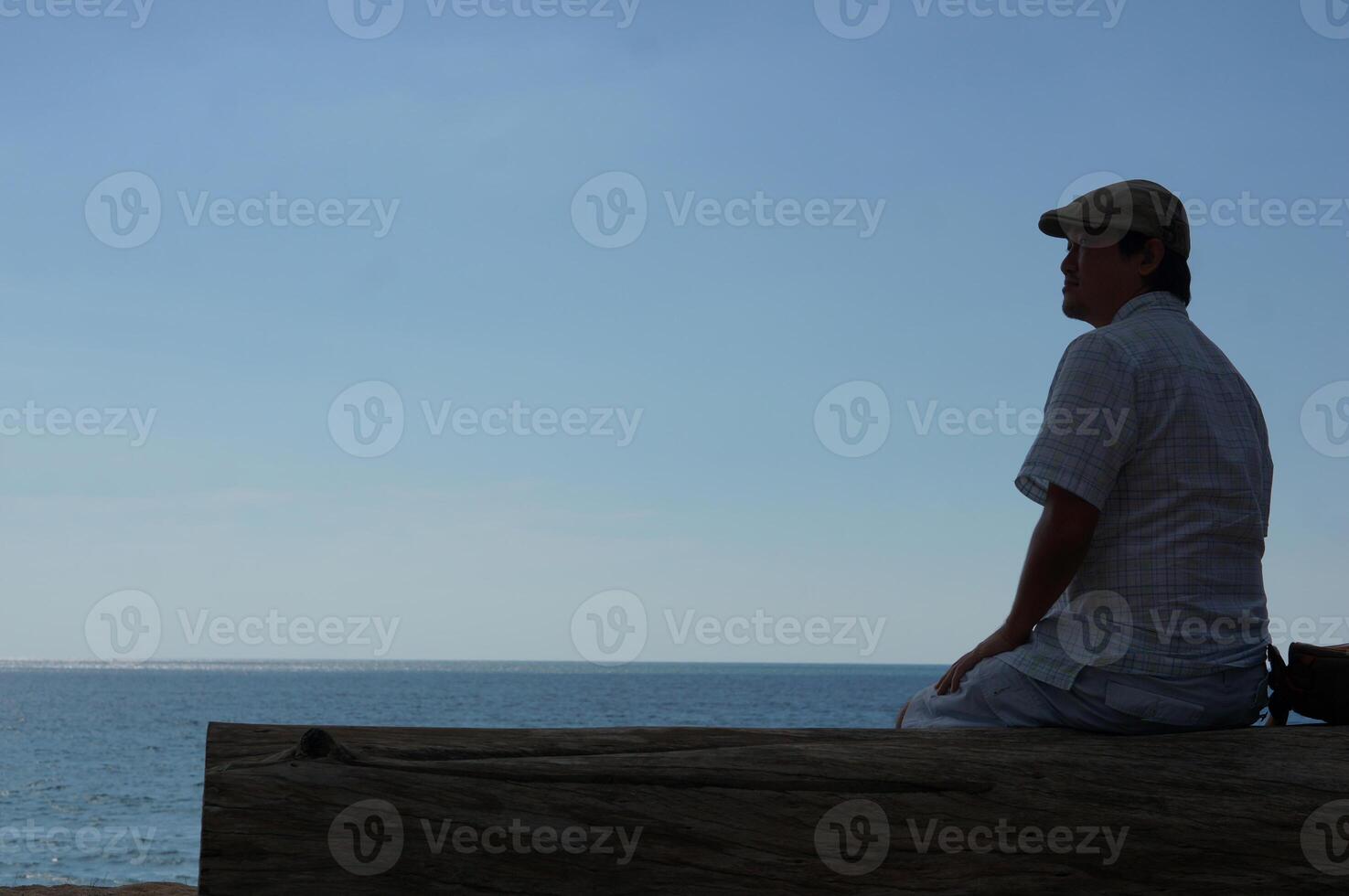 Contemplative Moment by the Ocean photo