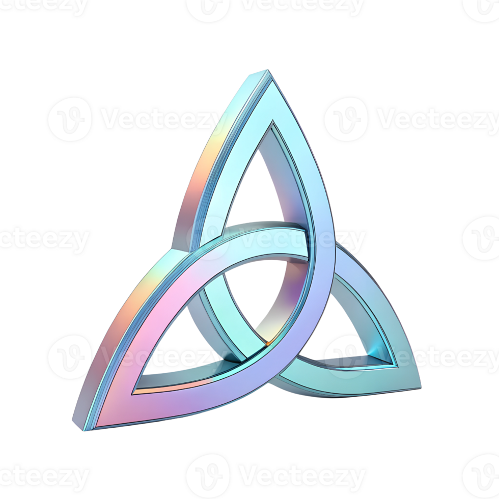 Holographic Geometric Abstract Shape on Transparent Background png