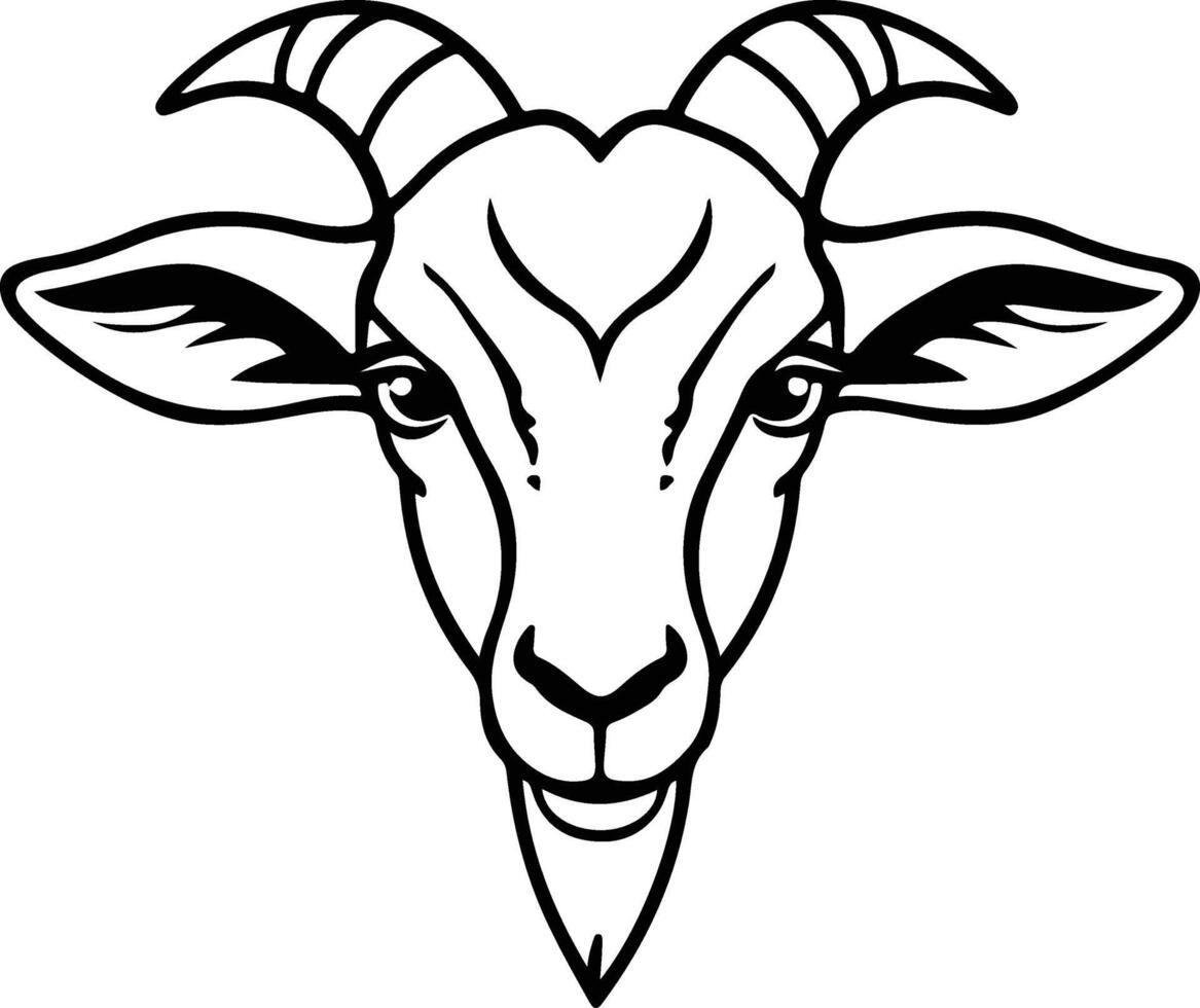 Clean Goat Head Outline Design vector