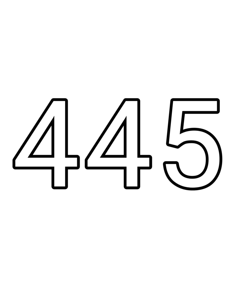 Black and white color numbers 445 png