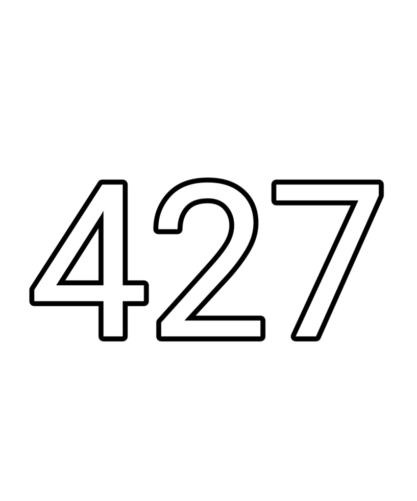 Black and white color numbers 427 png