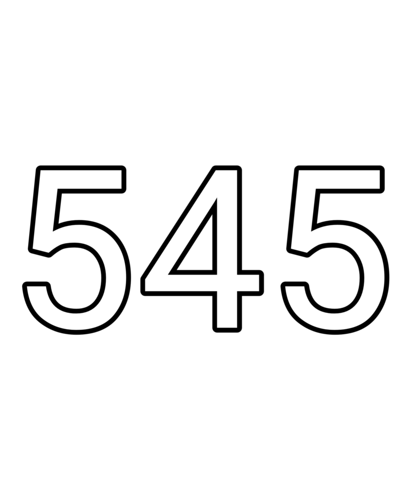 Black and white color numbers 545 png