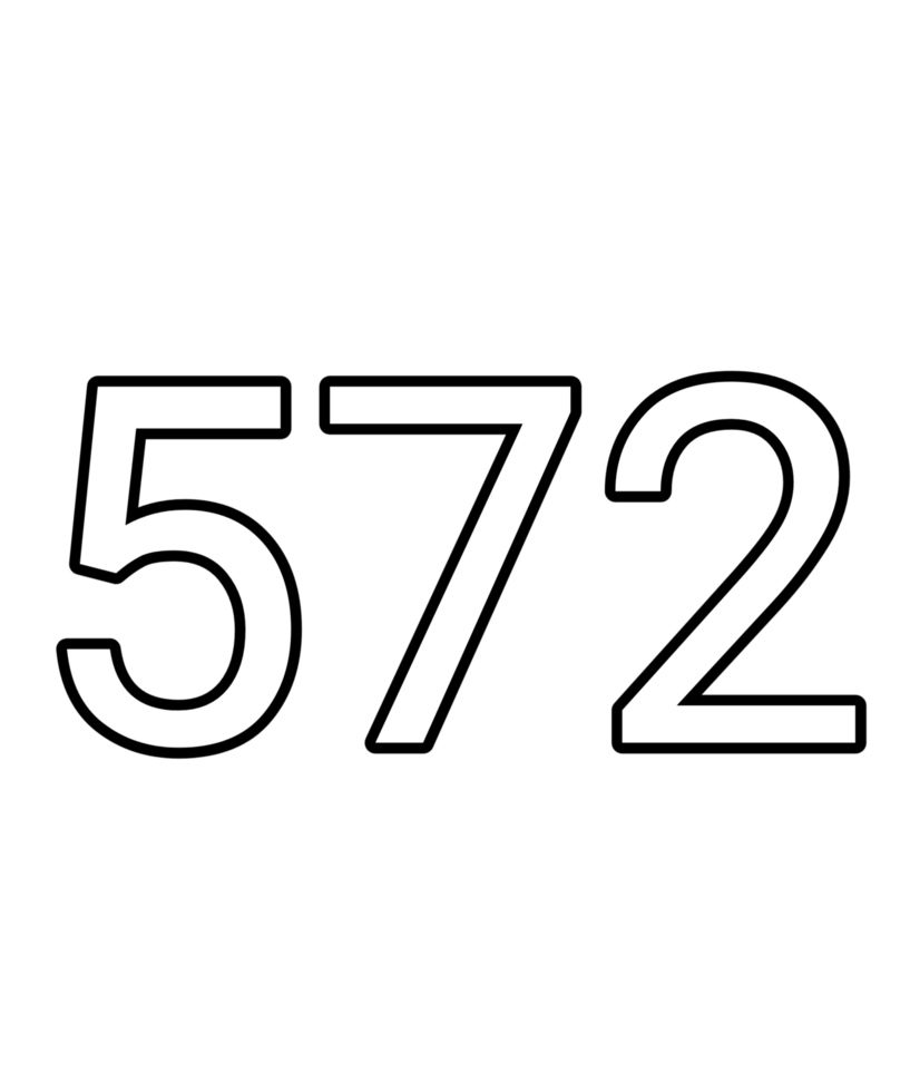 Black and white color numbers 572 png