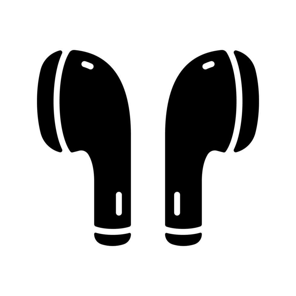 Wireless earphones icon isolated on white background. vector