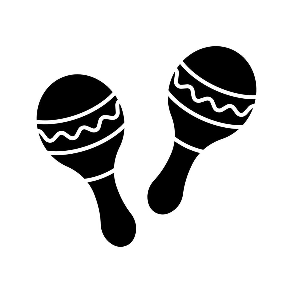 Simple maracas icon isolated on white background. vector