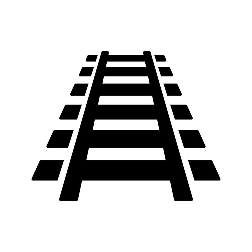 Railroad track icon isolated on white background. vector