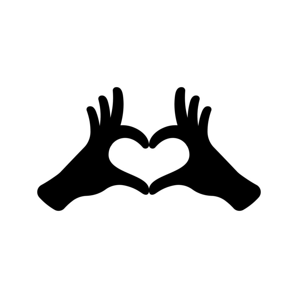 Simple hand making heart sign isolated on white background. vector