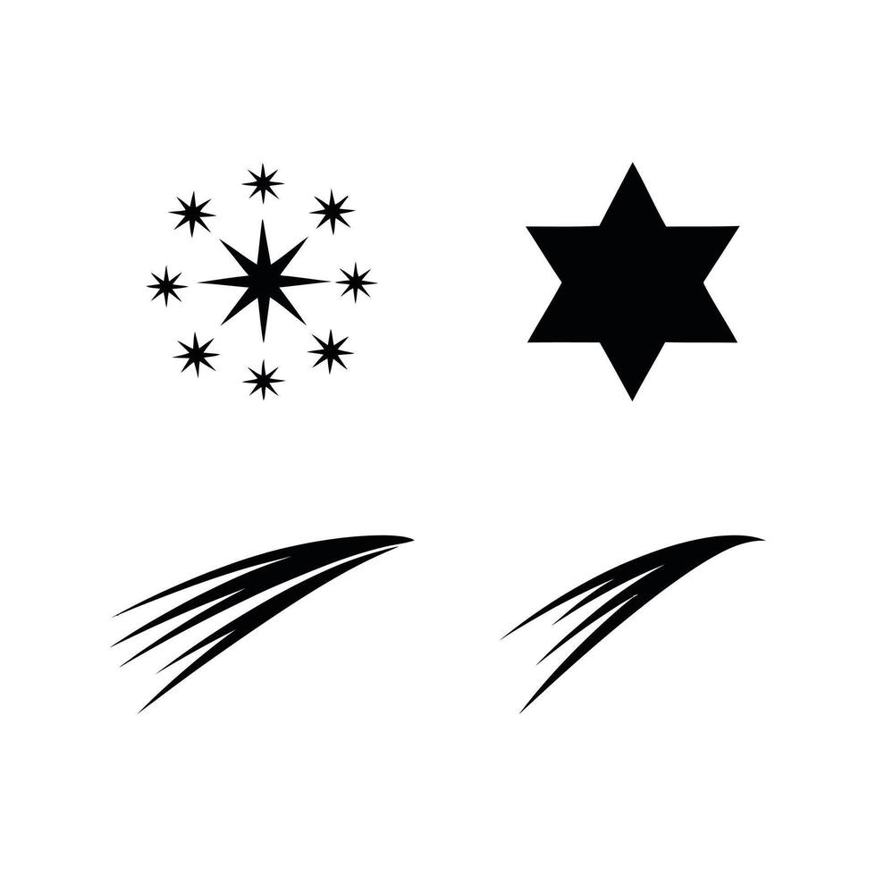 Black Star Silhouettes Set vector