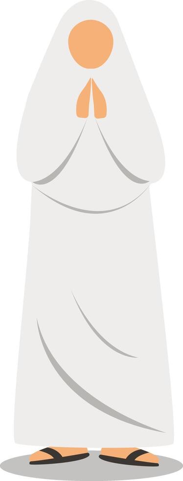 Illustration of Muslim Women Hajj Pilgrims on White Background vector