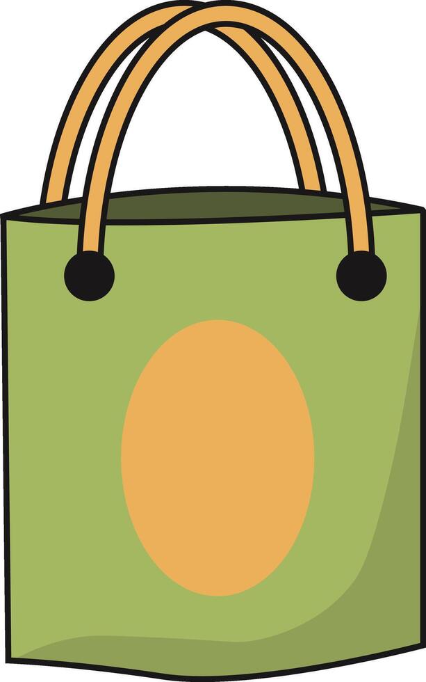 Green shopping bag for zero waste day vector