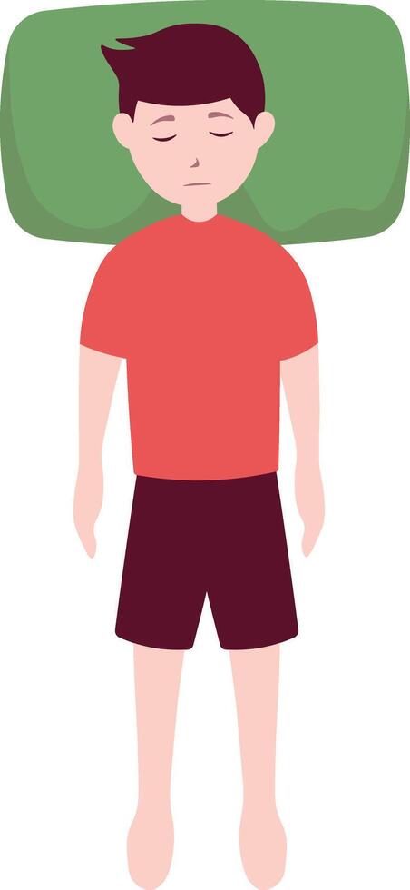 Man Sleeping Pose Illustration on White Background vector