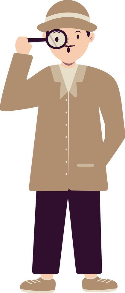 Men Detective Character vector