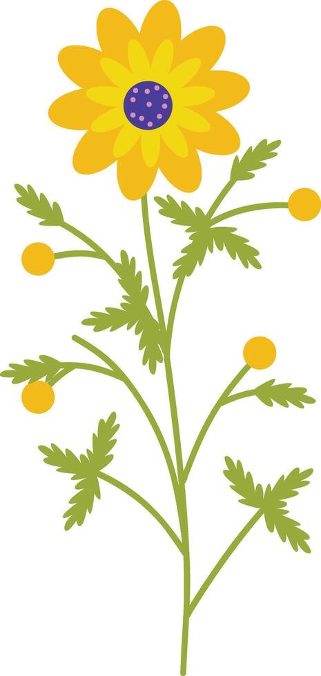 Spring Flower in Yellow Color vector