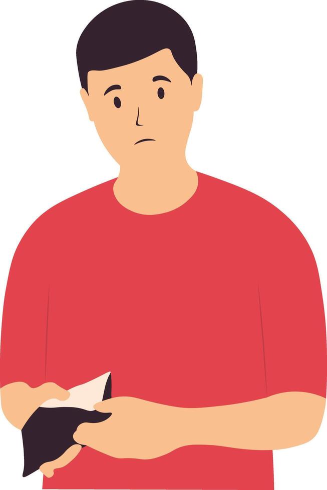 People Holding Empty Wallet Illustration on White Background vector