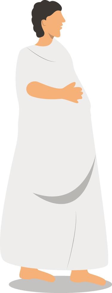 Illustration of Muslim Man Hajj Pilgrims with Cartoon Design vector