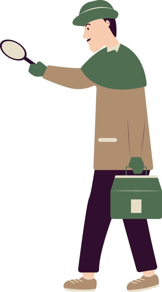 Men Detective Character. vector