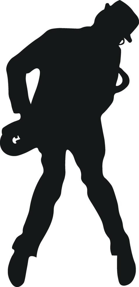 Silhouette of Man Playing Saxophone. vector