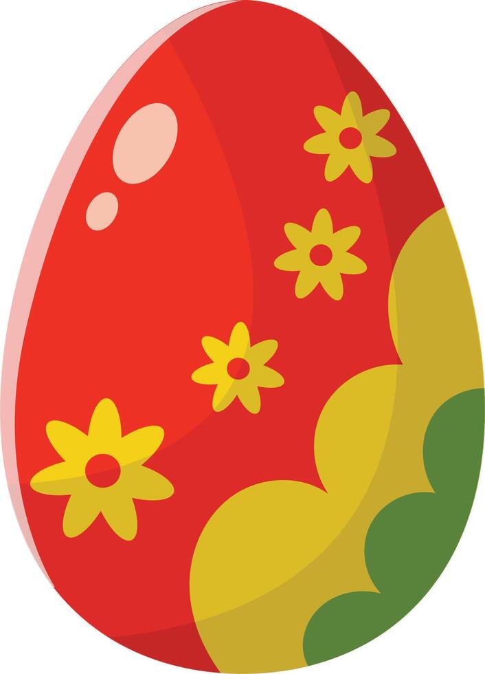 Easter eggs clipart in flat cartoon design vector