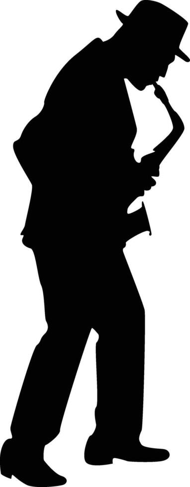 Jazz musician silhouette clip art vector