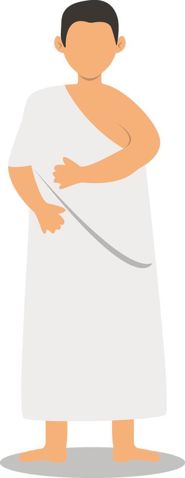 Illustration of Muslim Man Hajj Pilgrims with Flat Design. vector