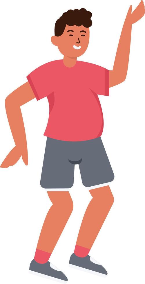 Boy Dancing Character with Cartoon Design vector