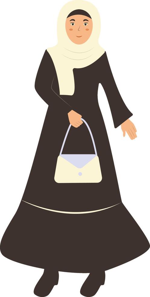 Hijab Muslim Female Style Illustration with Cartoon Design vector