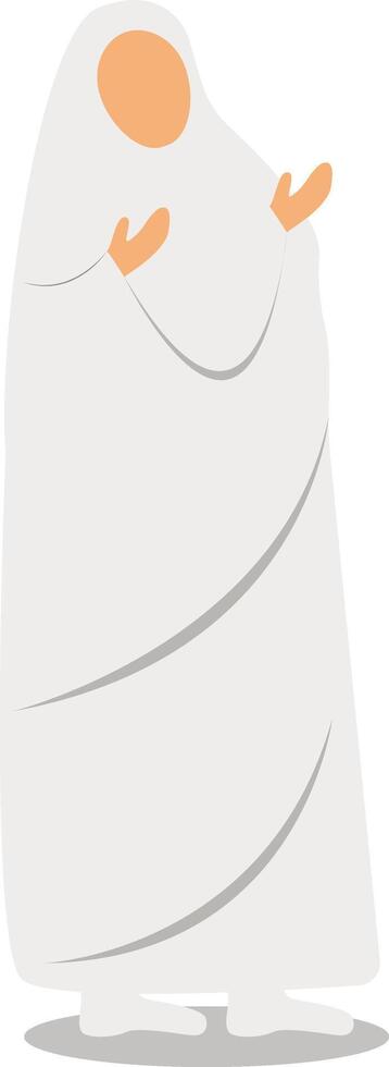 Illustration of Muslim Women Hajj Pilgrims with Flat Design vector