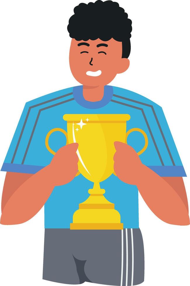 Man Holding Trophy vector
