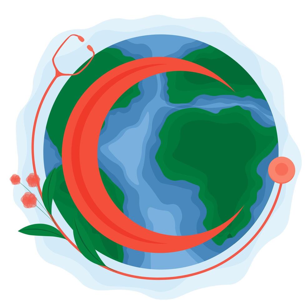 red crescent. World Red Cross Day on May 8 Illustration to Medical Health. illustration is isolated on a white background. vector