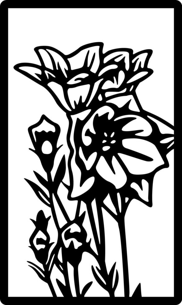 Elegant floral design in black and white, perfect for various artistic applications. vector