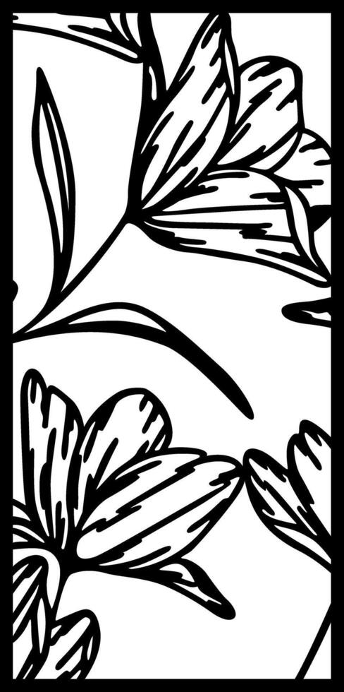 Elegant Black and White Floral Pattern vector