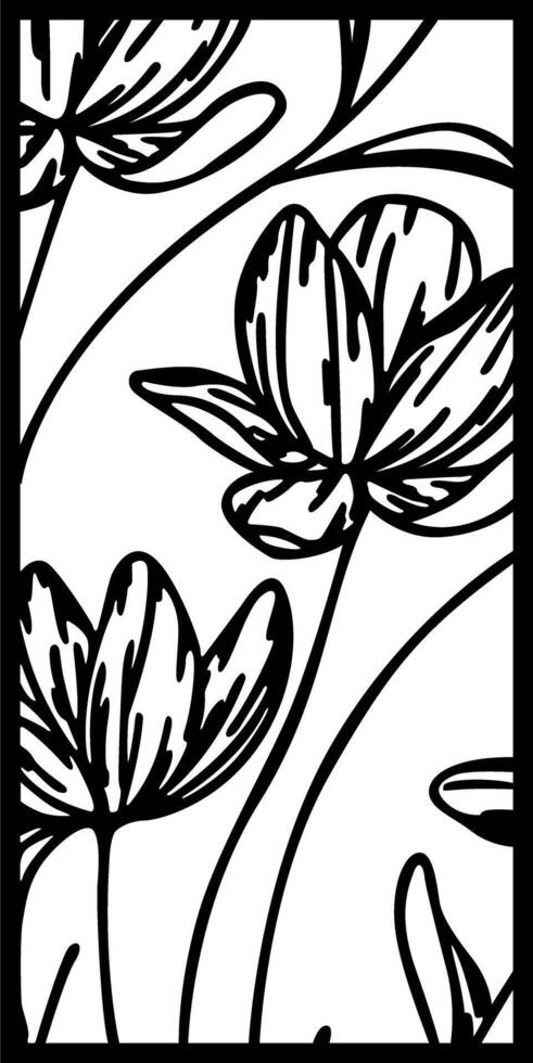 Elegant Black and White Floral Pattern Design vector