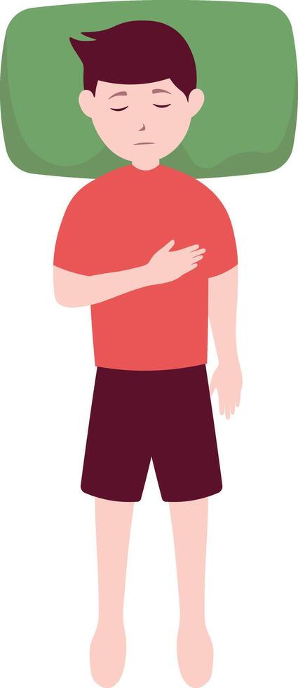 Man Sleeping Pose Illustration in Flat Design vector