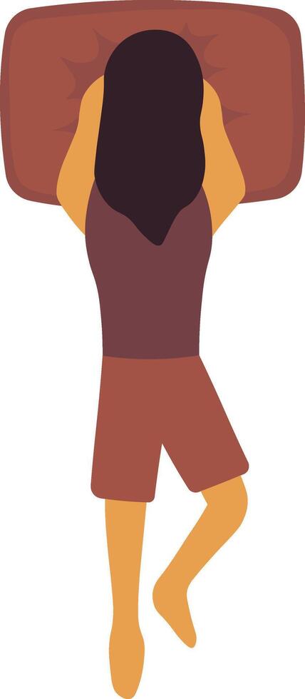 Woman Sleeping Pose Illustration in Flat Design. vector