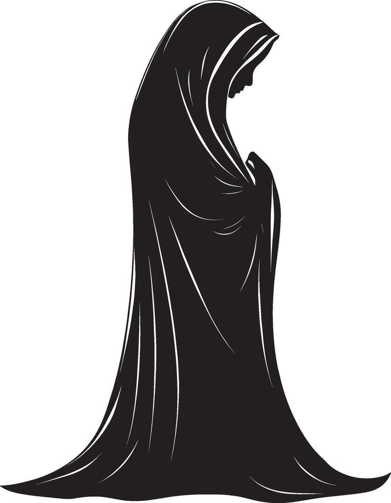 a silhouette of a woman in a black robe vector
