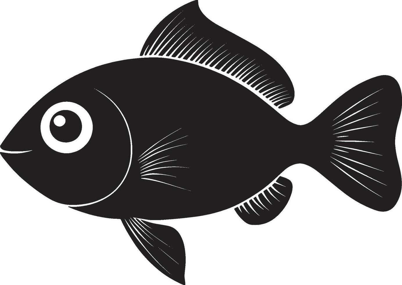 black fish silhouette on white background vector