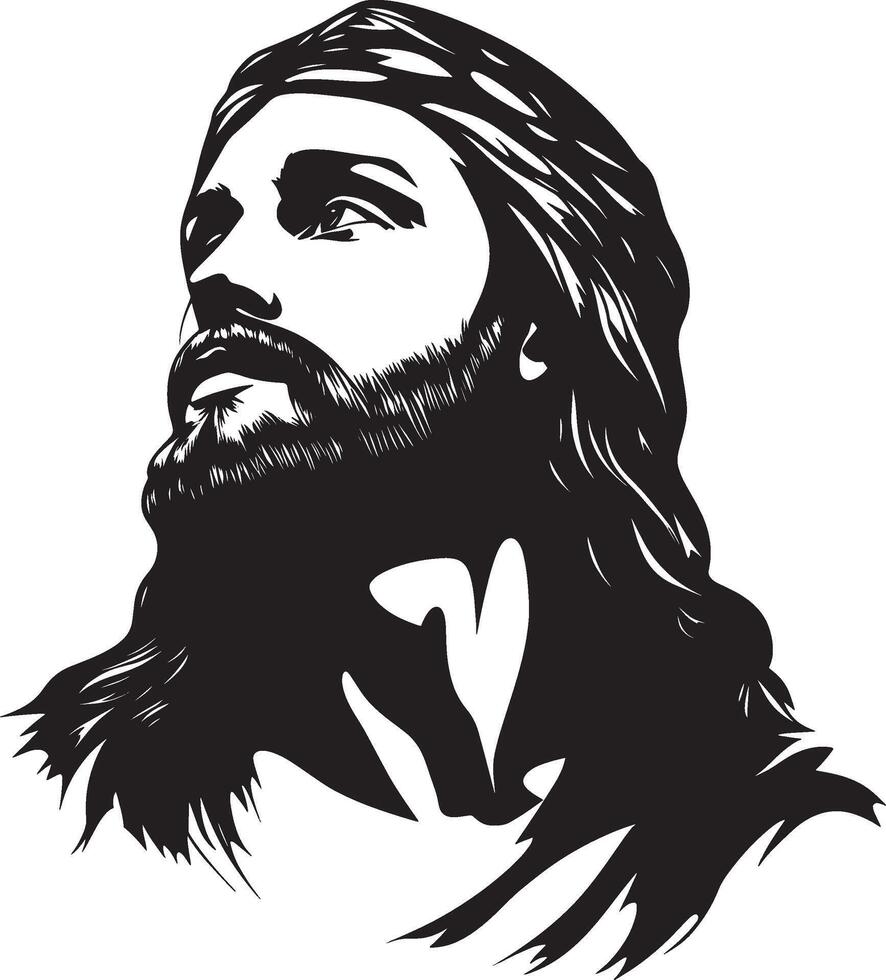 Jesus Christ clean simple silhouette black illustr vector
