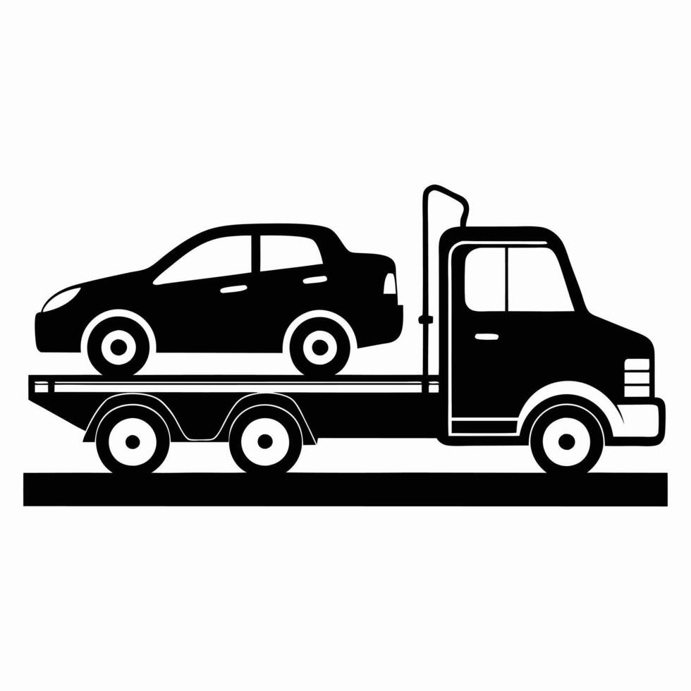 Isolated illustration of pick-up truck transport vector