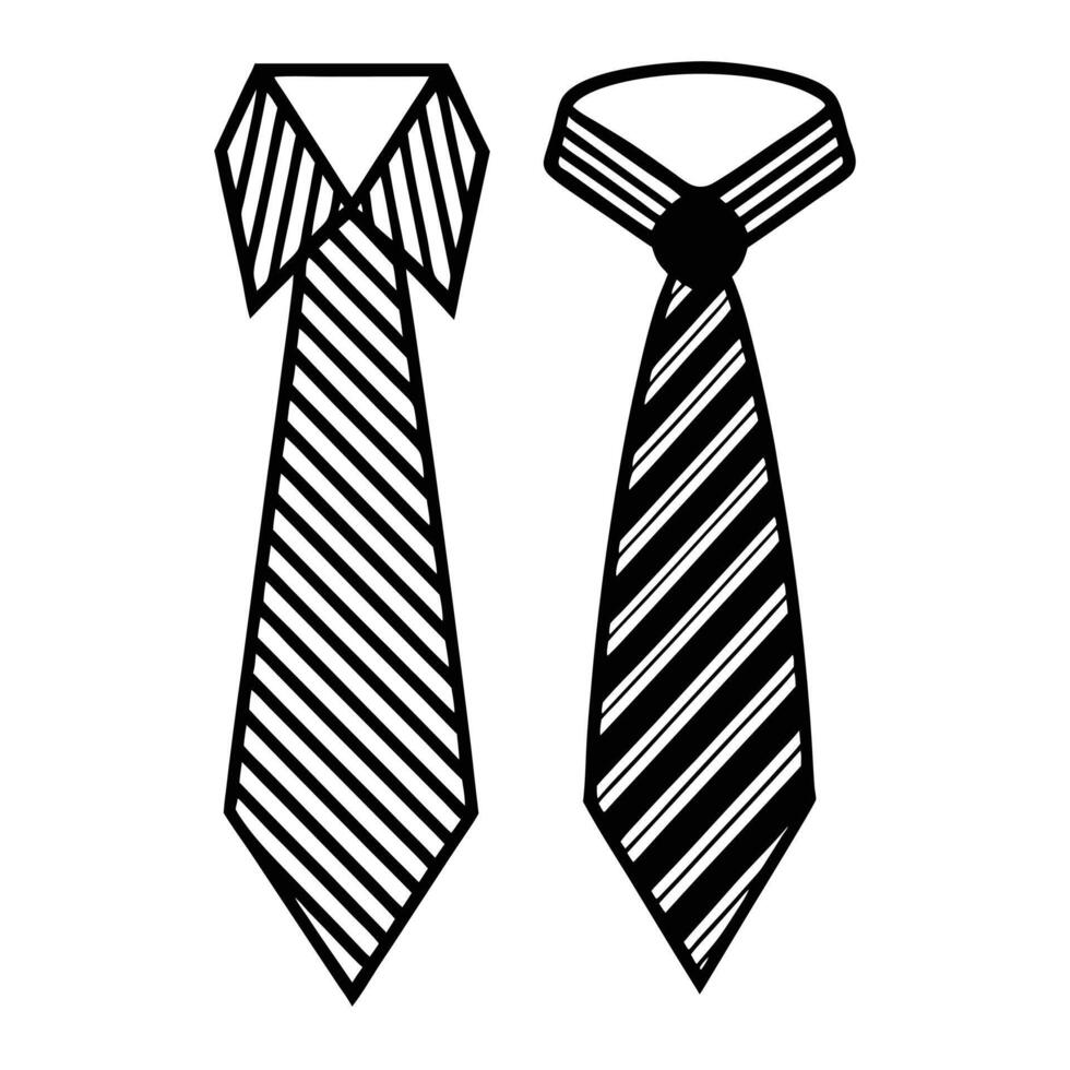 Two black and white striped neckties vector