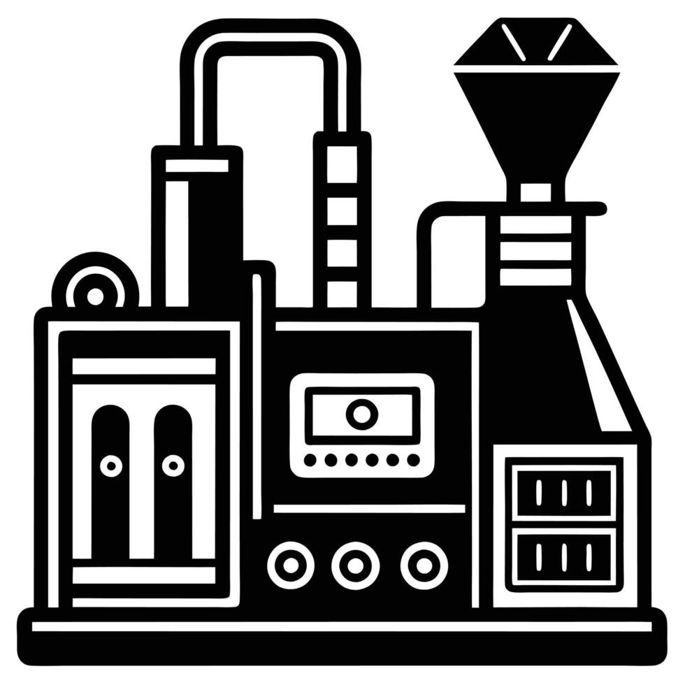 Industrial Factory Machine Icon vector