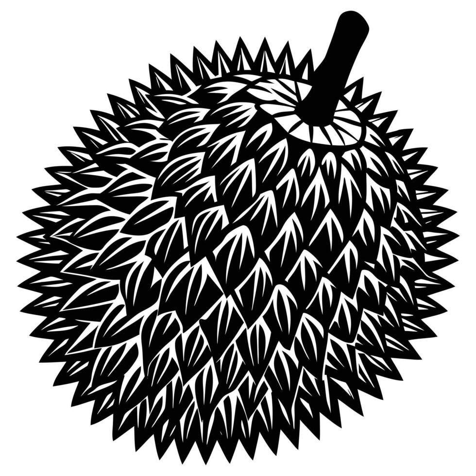 Minimalist Durian Silhouette vector