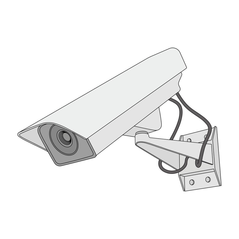 kids drawing illustration security camera cartoon isolated vector