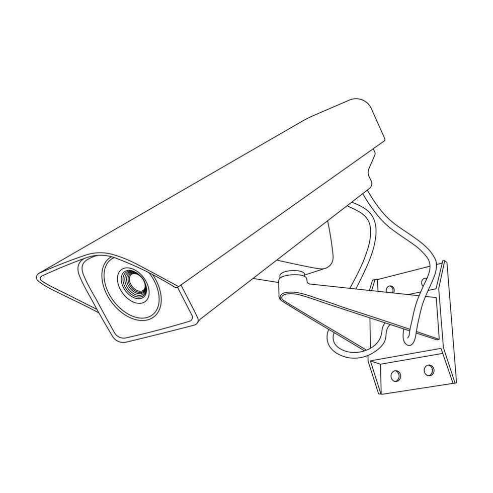 Hand drawn kids drawing illustration portable security camera cartoon isolated vector