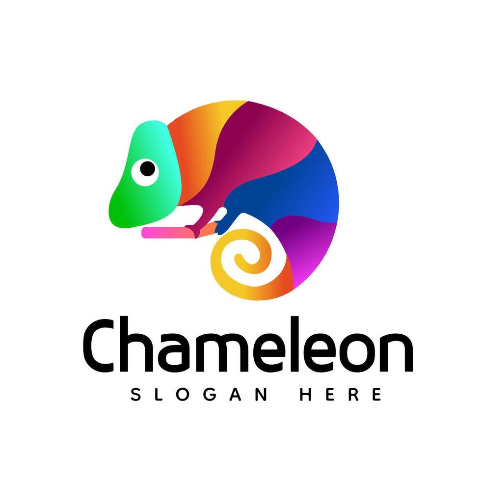 Vibrant Gradient Chameleon Logo Design vector