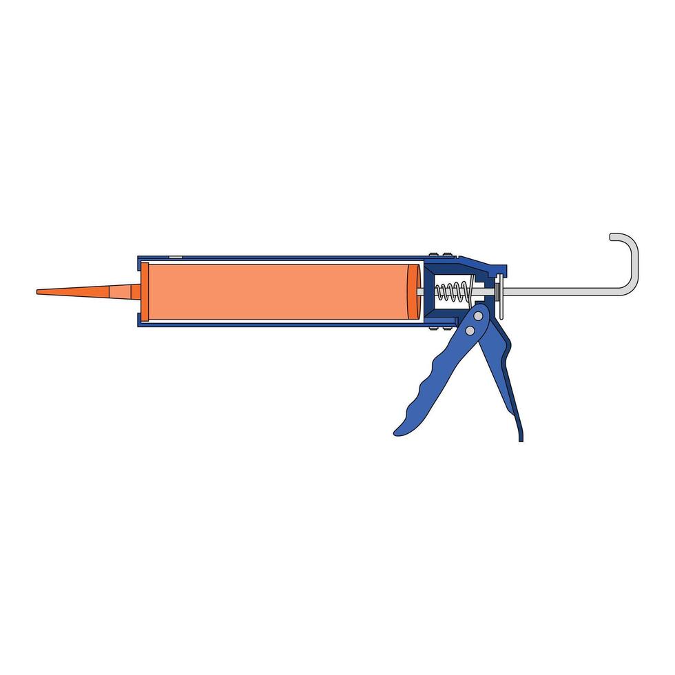 kids drawing illustration sealant gun cartoon isolated vector